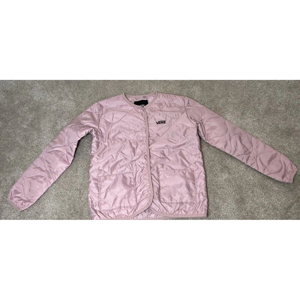Vans Pink Stay Cozy Quilted Jacket Girls Size Small Fall Lightweight